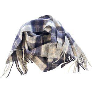 Dunedin Tartan Plaid Scarf Lambswool Cashmere Blend Fringe Trim Neck Wrap NEW